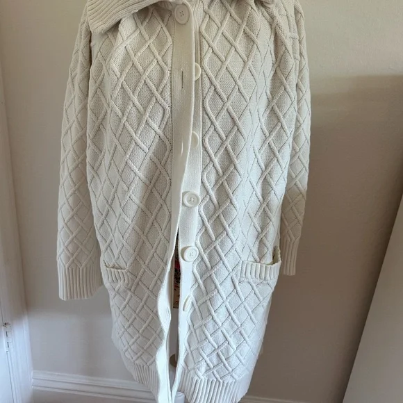 Jones New York Cream Diamond Knit Cardigan - Picture 5 of 5